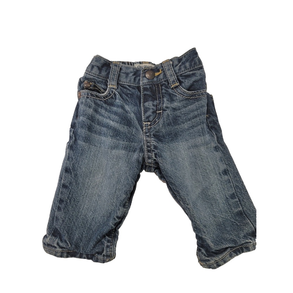 Infant OSH KOSH B'GOSH Blue Denim 5 Pocket Jeans Size 3 Months pull ups